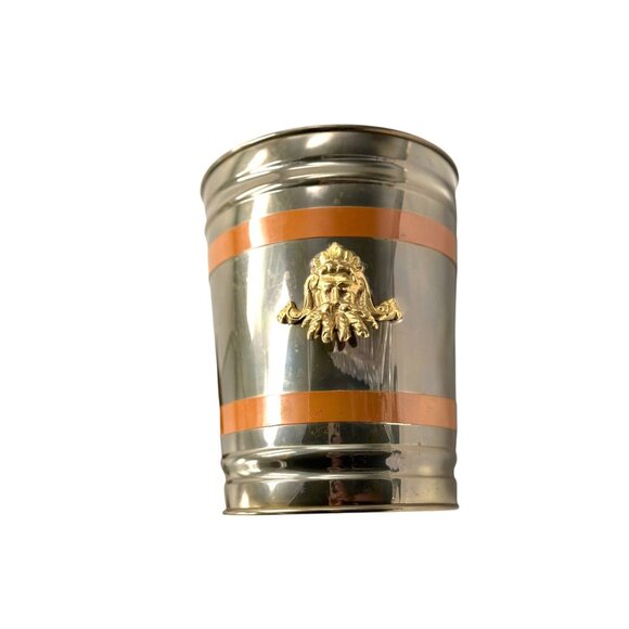 Vintage Brass & Copper Poseidon's Head Ice Bucket/Wine Chiller/Trash Bin - Picture 1 of 8